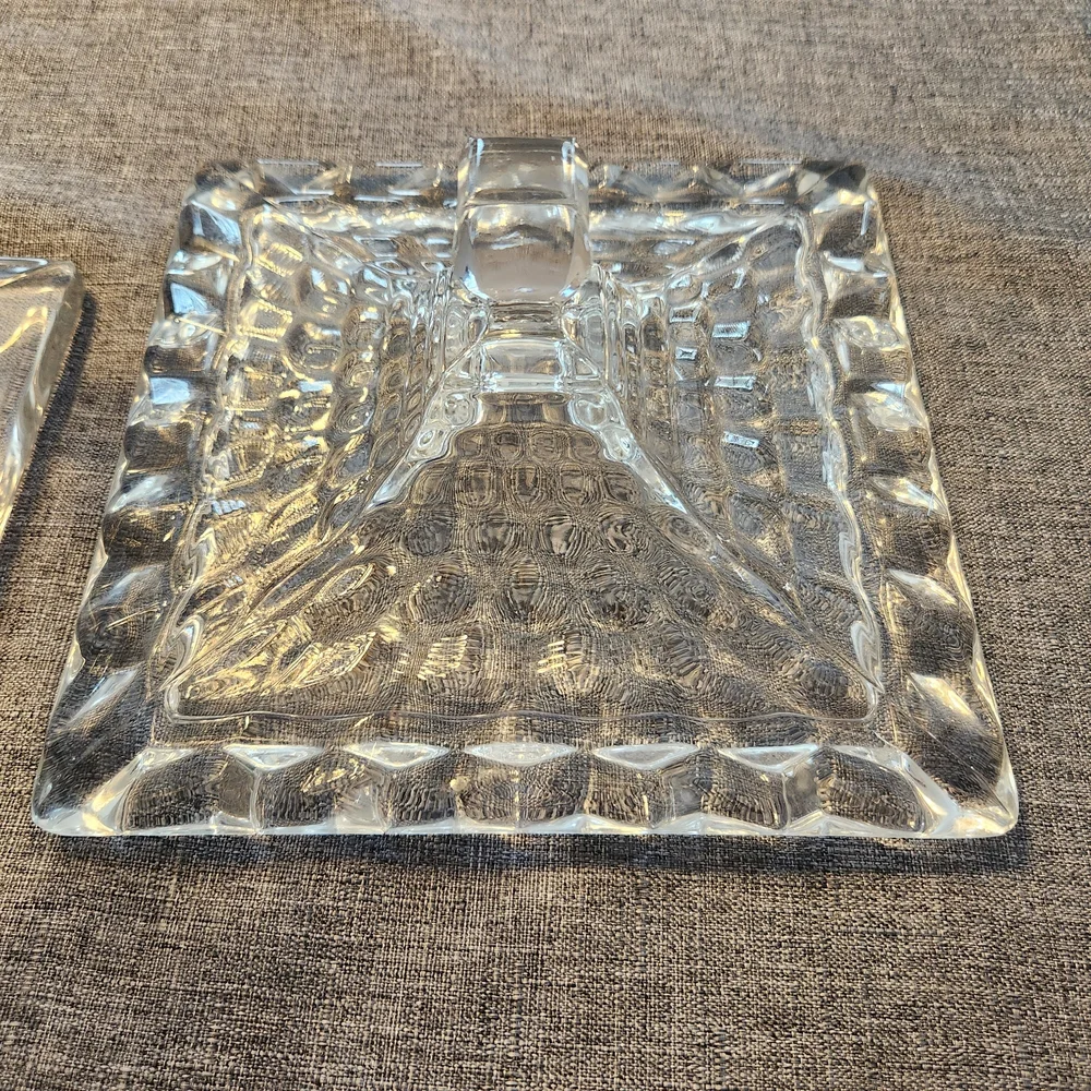 VTG Fostoria American Clear Wedding Bowl With Lid /Candy Dish/Compote HEAVY! - Picture 13 of 16
